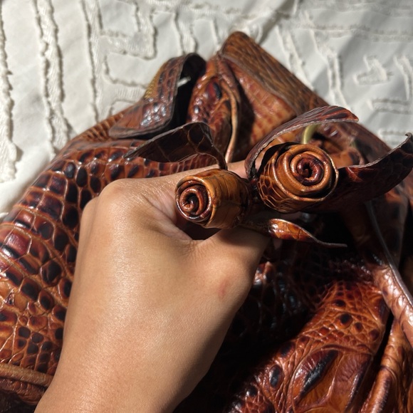 Brahmin Rich Brown Embossed Shoulder Bag - Picture 4 of 6